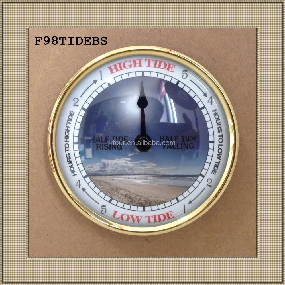 Tide Clock / Tidal Clock Dia.90mm (3 1/2 Inches) With Brass Bezel And