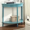 Half round shaped solid wood hallway console table 1 shelf entryway table rustic