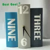 book shape retro table clock wall clock wood