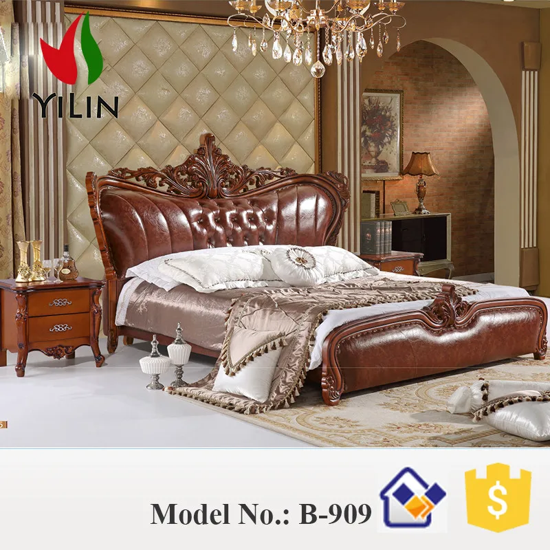 Factory Wholesale New Classical Genuine Leather Bed Buy Royal Leather Bed,New Classic Leather