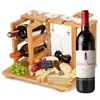 Natural Bamboo Cheese Display Board Wine Bottle Organizer Wine Glass Rack Drying Holder