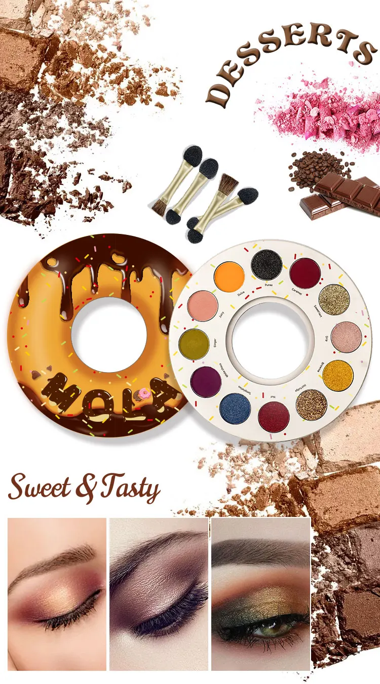 Popular Circular Shape Doughnut Makeup Cruelty Free Vegan Eyeshadow