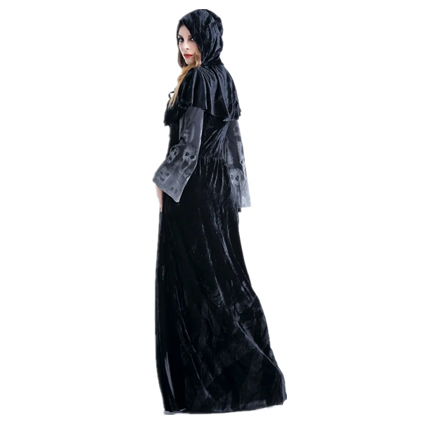 Grim Reaper Halloween Cosplay Costume Black Outfit Clothing Cloak Cos Full Set