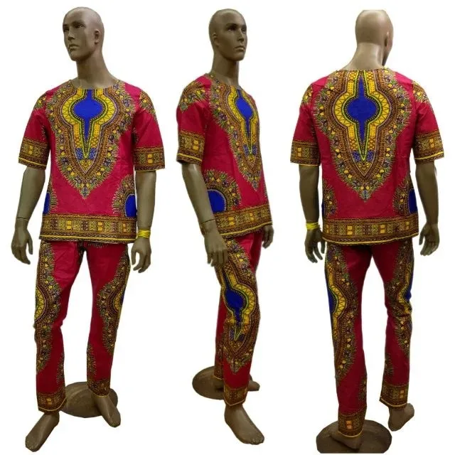 New Design African Dashiki Shirt 2pieces Wax Material Clothing For Men ...