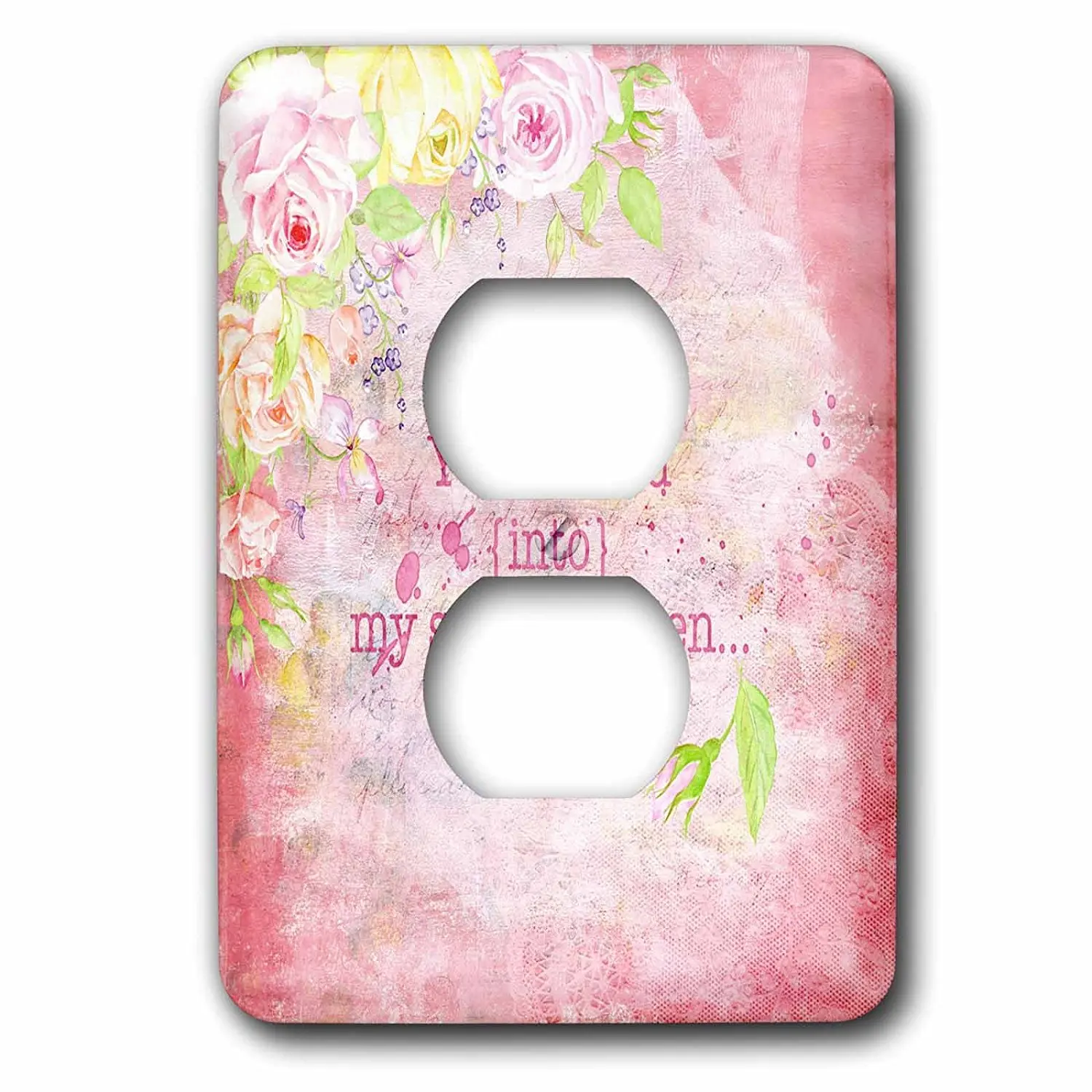 3dRose cst/_56631/_3 Shabby Chic Light Pink Roses Vintage Floral Pattern on White Ceramic Tile Coasters Set of 4