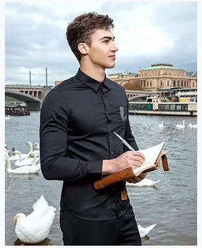 black tuxedo shirt slim fit