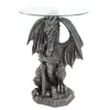 polyresin coffee table Guarding Dragon Stone Look Figural Home Accent Table