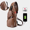 Wholesale korean multi function USB man chest bag backpack men sling bag
