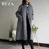 Excellent Women Loose Houndstooth Winter 100% Cashmere Fabric Coat