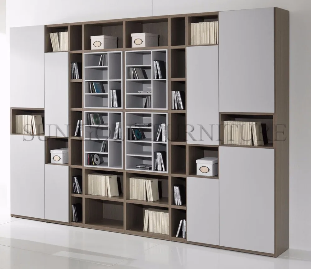 Book Almirah Design Wooden Storage Document Shelf (sz