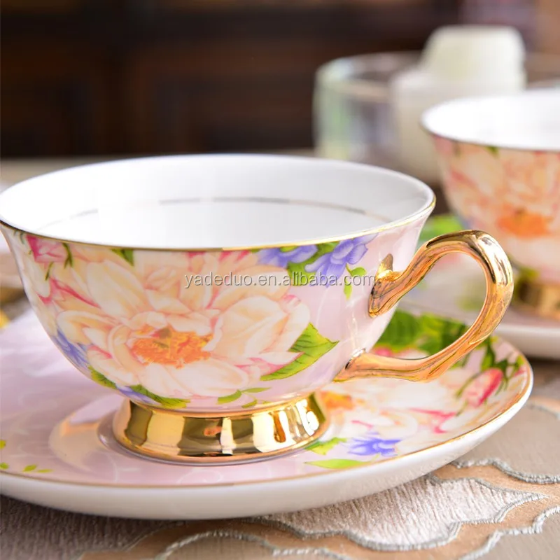set di tazze da tè e piattini in ceramica con motivo a farfalla 220 ml idea regalo Tazza da caffè in porcellana Bone China 