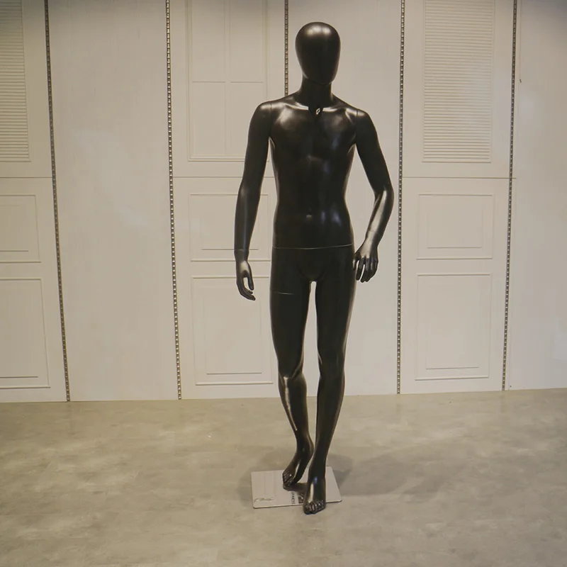 Xinji Custom Male Standing Full Body Mannequin Black Fiberglass Fancy