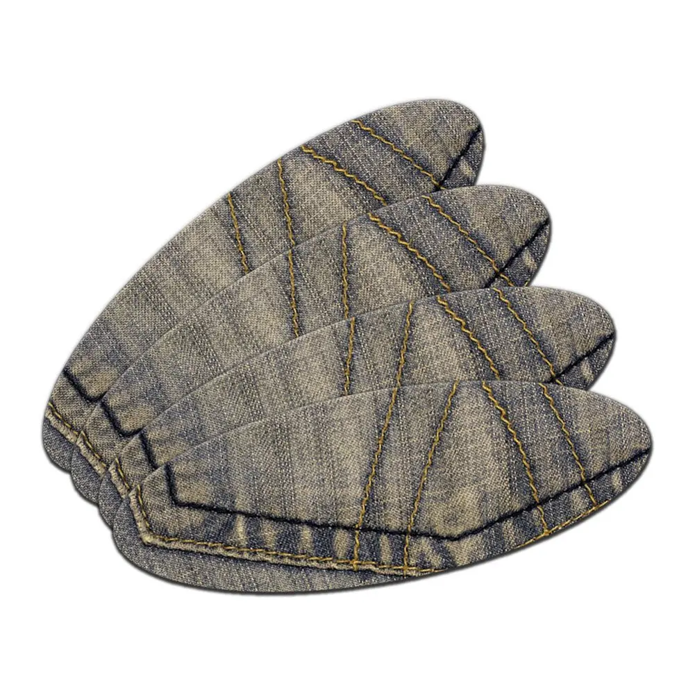 Denim Jean Material Double-Sided Oval Nail File Emery Board Set 4 Pack