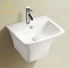 505G High Quality One piece Rectangular Wall Hung Ceramic Basin OEM