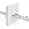 2018 New Style Hot Sale Aucas Anti-Dust Dual Ports Wall Mount Type Faceplate For Sale