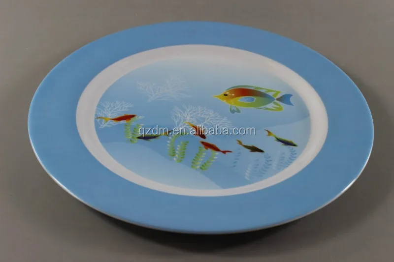 Summer Round Plate Colorful Dishes Party Dishese