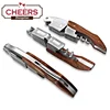 Professional Wine Opener, Natural Rosewood All-in-one Waiters Corkscrew, Bottle Opener and Foil Cutter
