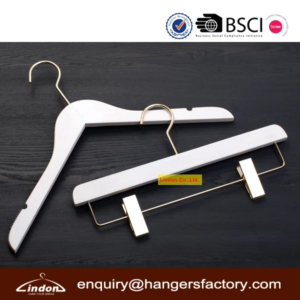 Assessed Supplier Lindon Custom Luxury White Wooden Hangers Clothes
