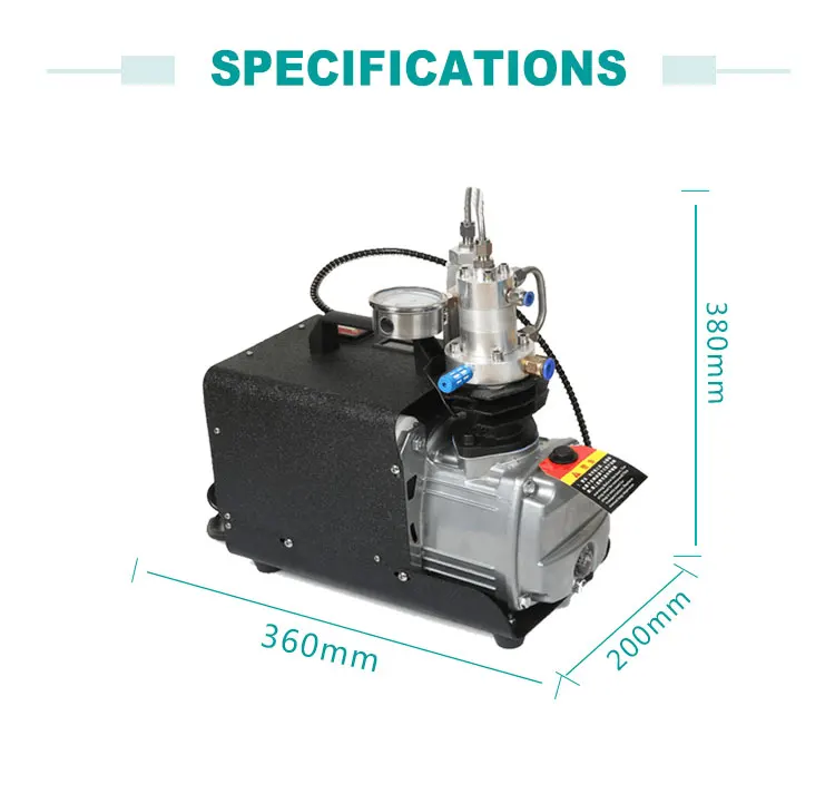 DMC OEM 300bar 4500psi 30L/min 1.5kw/2.0hp pcp air compressor for paintball game