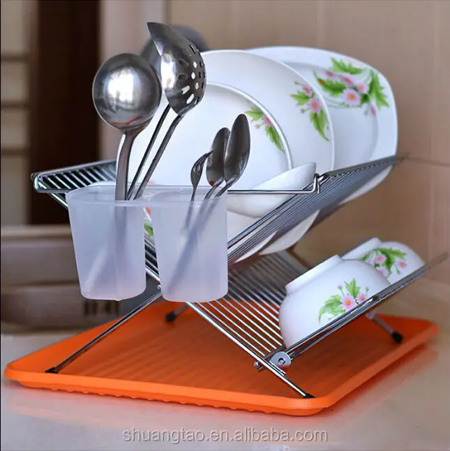 Folding Kitchen Dish Holder Stand,Metal Iron Chrom Plated Wire Dish Drying Rack Buy Kitchen