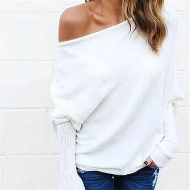 Hot Selling Winter Sexy Off Shoulder Women's Clothing Jumpers Knit ...