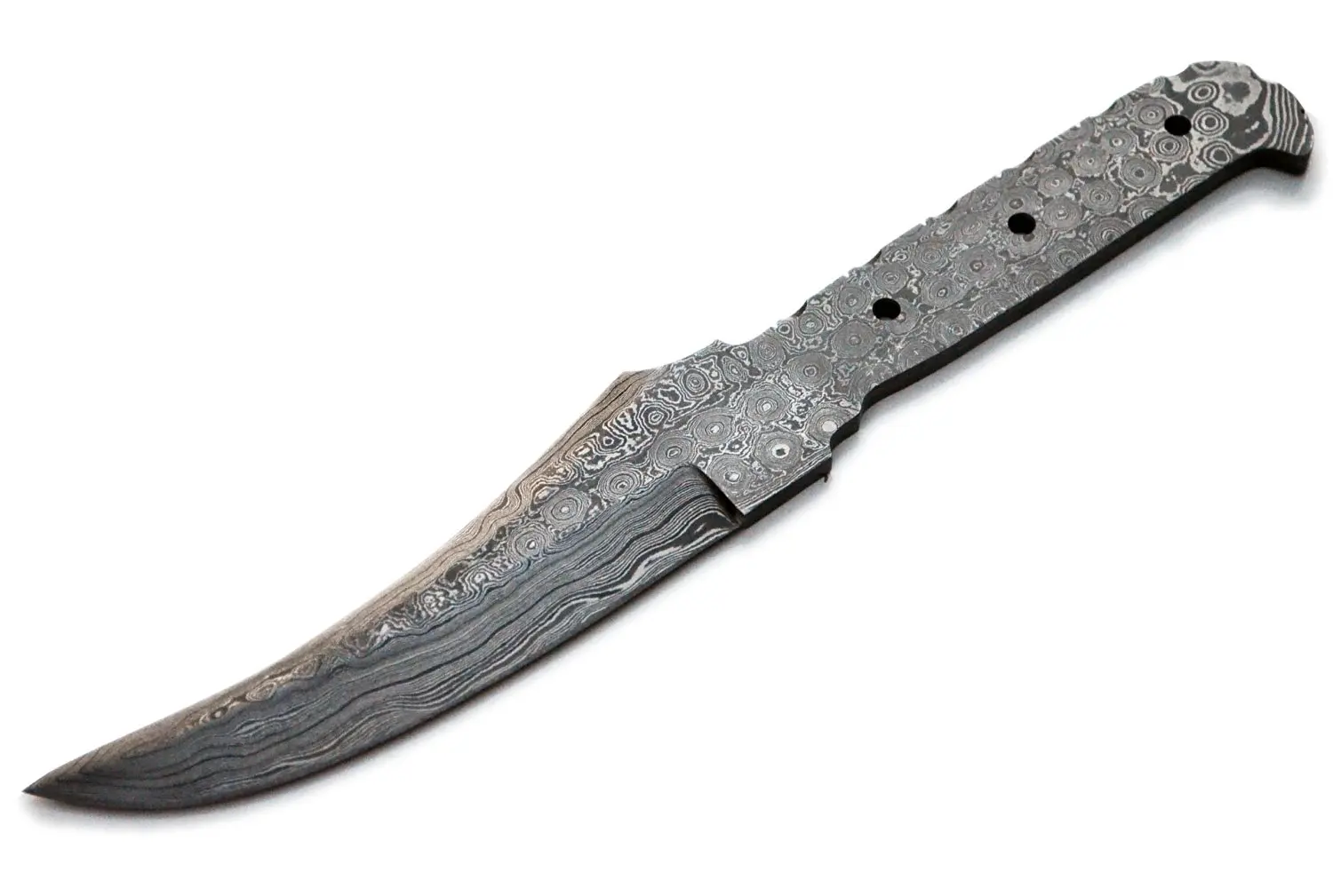 Damascus Long Upswept Skinning Hunting Large Long Knife Blank Blanks Knives