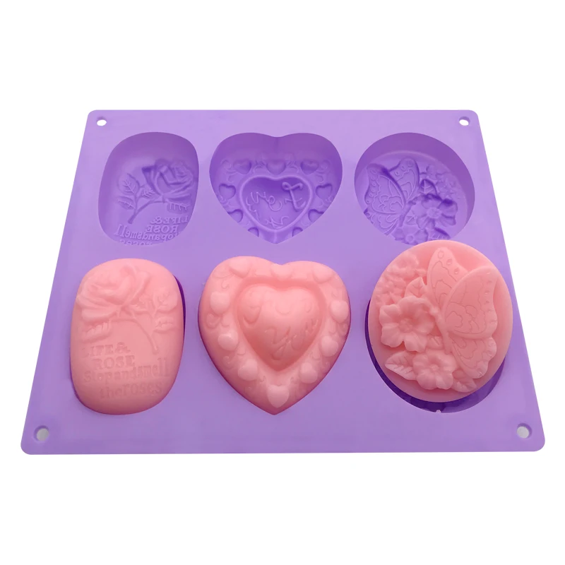 6 Cavity Bpa Free Food Grade Soap Mold Silicone,3d Hand Bar Silicon