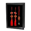 High quality custom lapel pin display case linen inner board shadow box wood display cases for collectibles