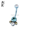 G23 Titanium Cluster Crystal Indian Style Belly Ring