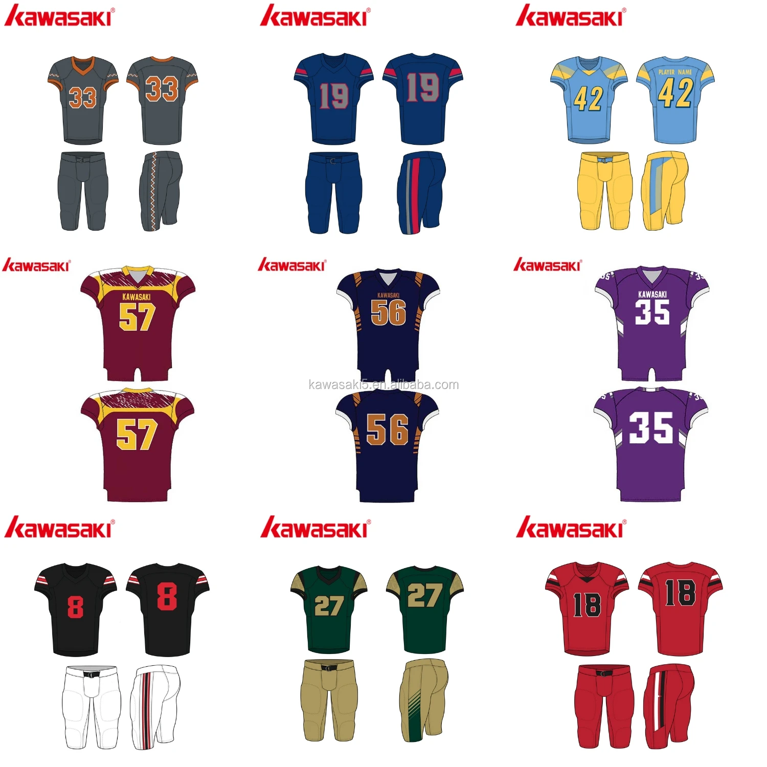 American Reversible Tackle Twill Football Jersey And Pants With Pads