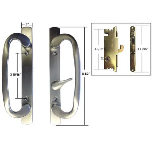 3-15//16/” CTC Screw Holes Oil Rubbed Bronze Solid Brass Sliding Glass Door Handle Set and Mortise Lock
