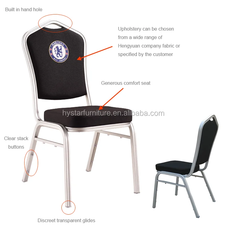 Modern Banquet Hall Chair Black Stacking Metal Aluminum Banquet Chair