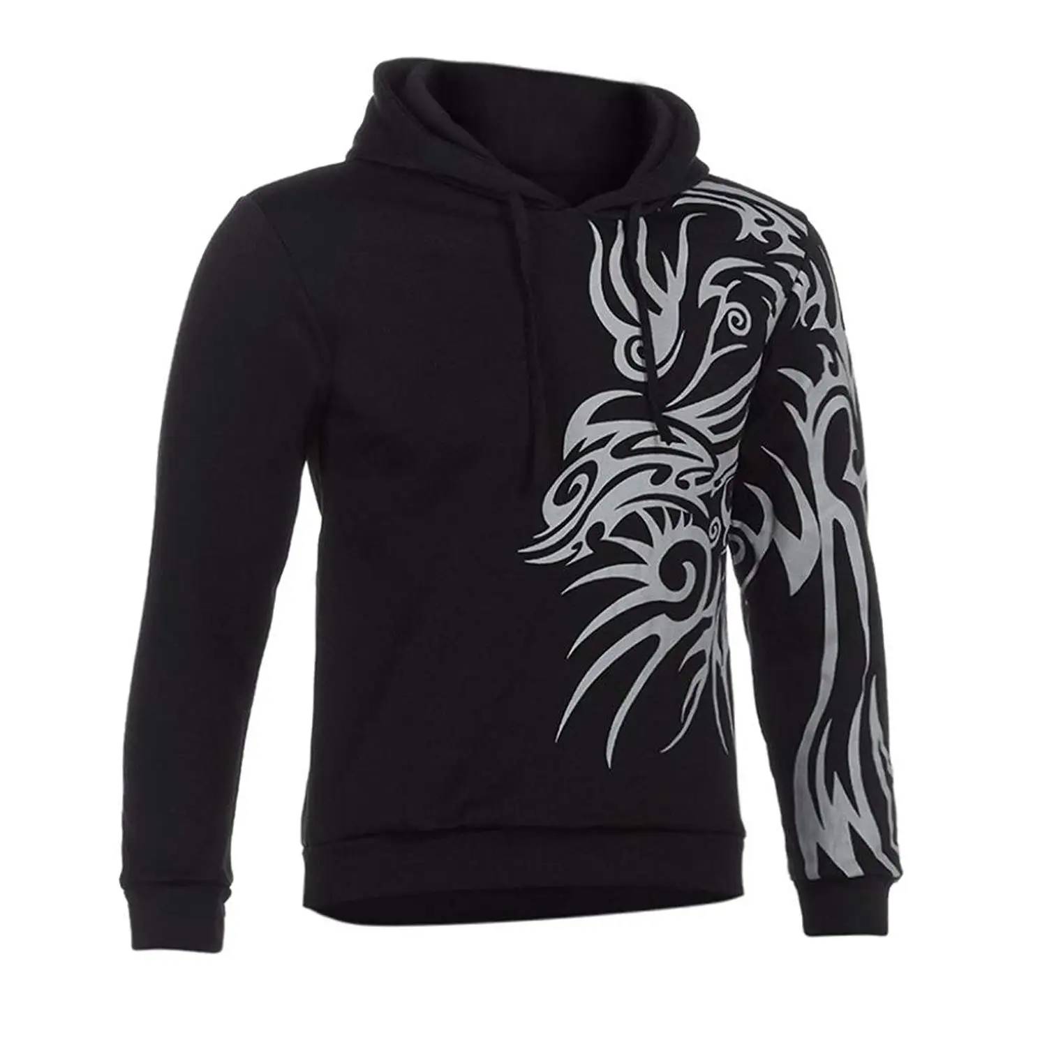 Hot Sale!Mens Hoodies,Bokeley Fashion Long Sleeve Totem Print Folk Pullover Hooded Sweatshirt Jacket Coat Outwear