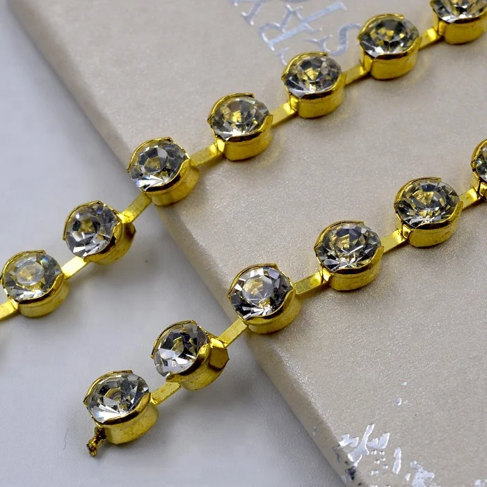 High Quality 8mm crystal cup chain rhinestone trims With Silver Chain From China Manufacturer