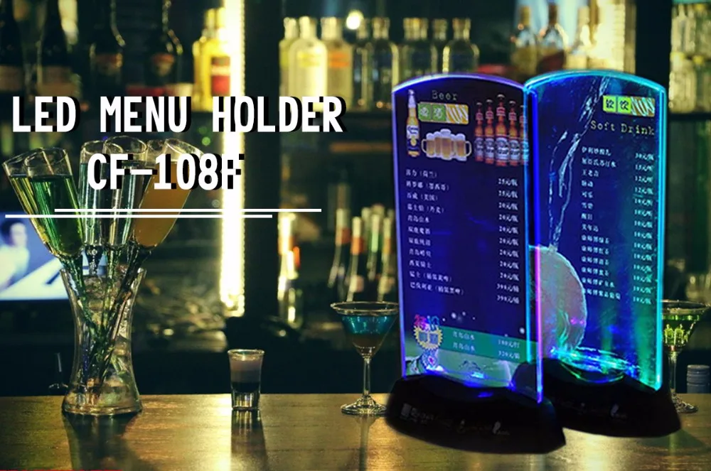 Acrylic Led Lighting Table Stand Menu Holder With High Quality Buy Acrylic Led Menu Holder,Led