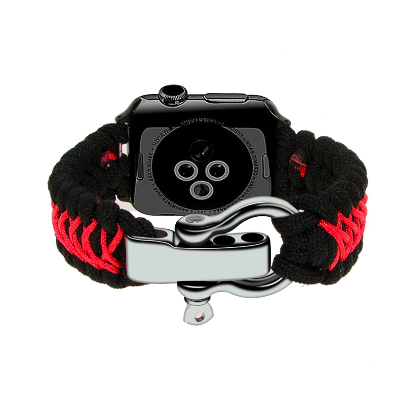 Trendybay Survival Outdoors Woven Nylon Rope Strap For Apple Watch Band