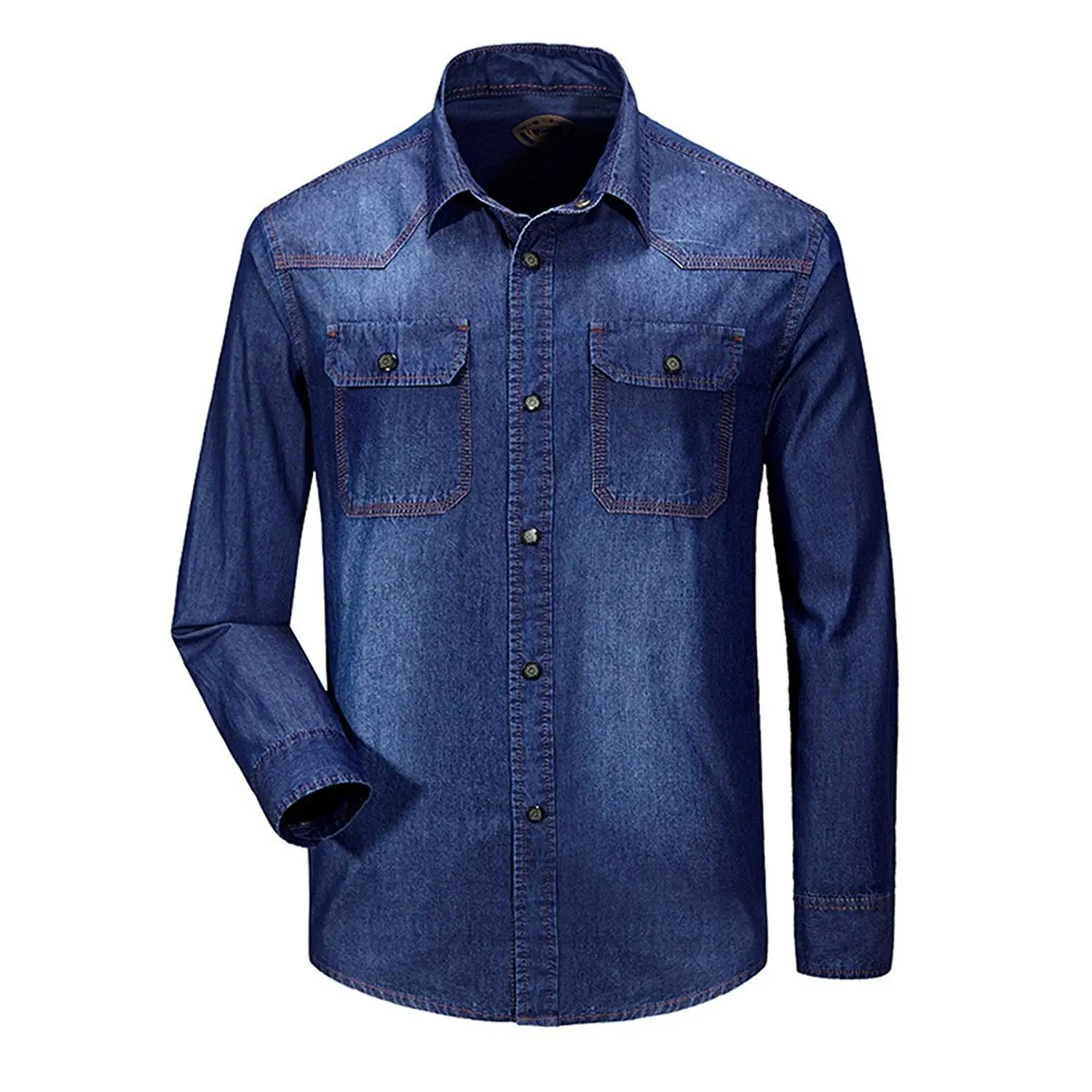 fitted denim shirt mens