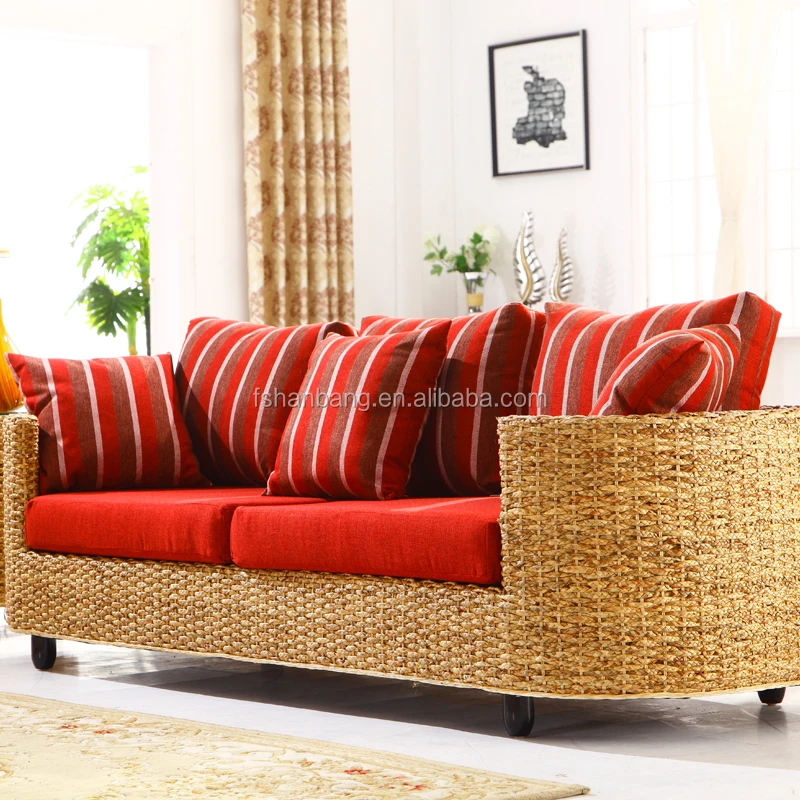 Contemporary Style Indoor Natural Rattan Seagrass Water Hyacinth Sea