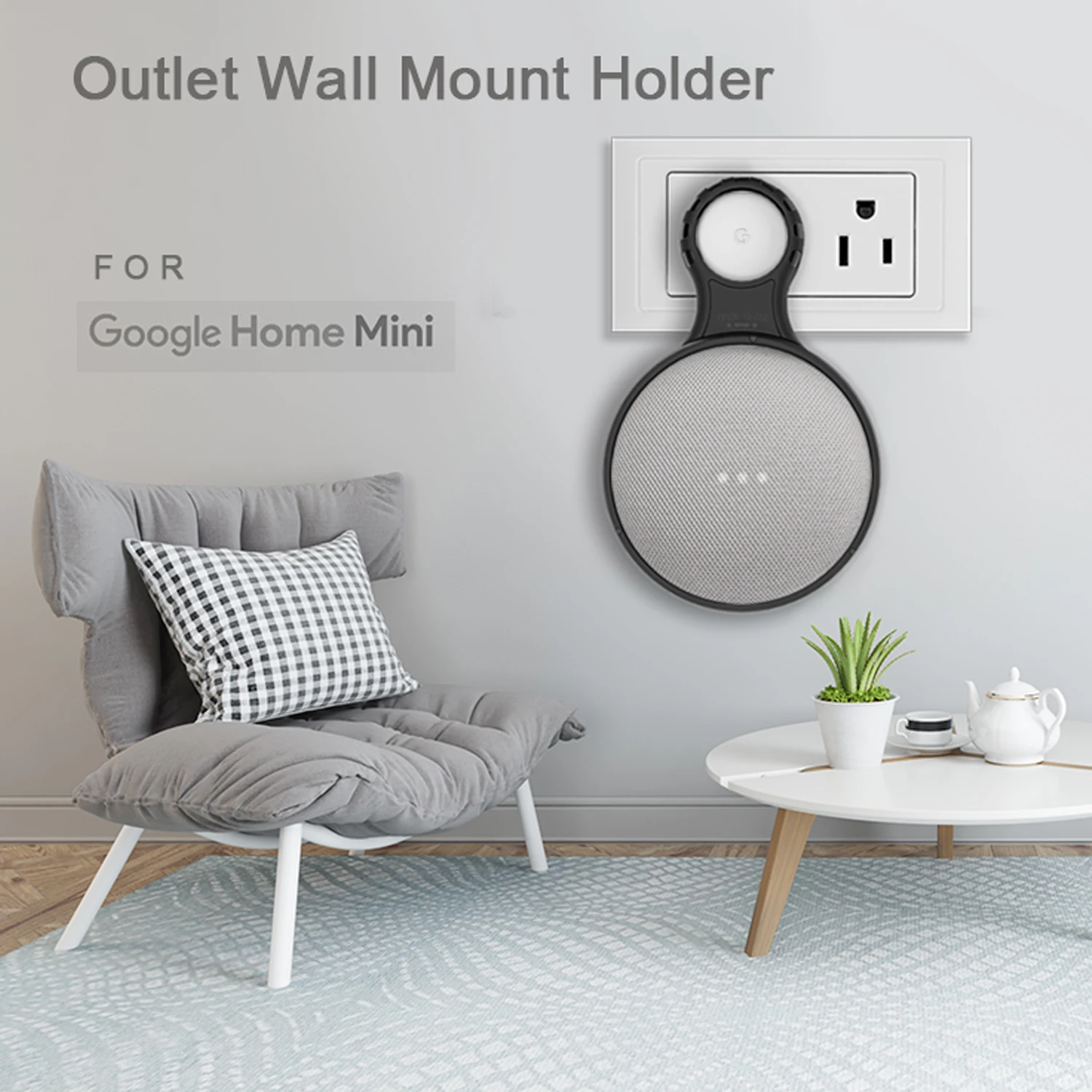 Outlet Wall Mount Holder for Google Home Mini, A Space-Saving Accessories for Google Home Mini Voice Assistant - ANKUX.COM