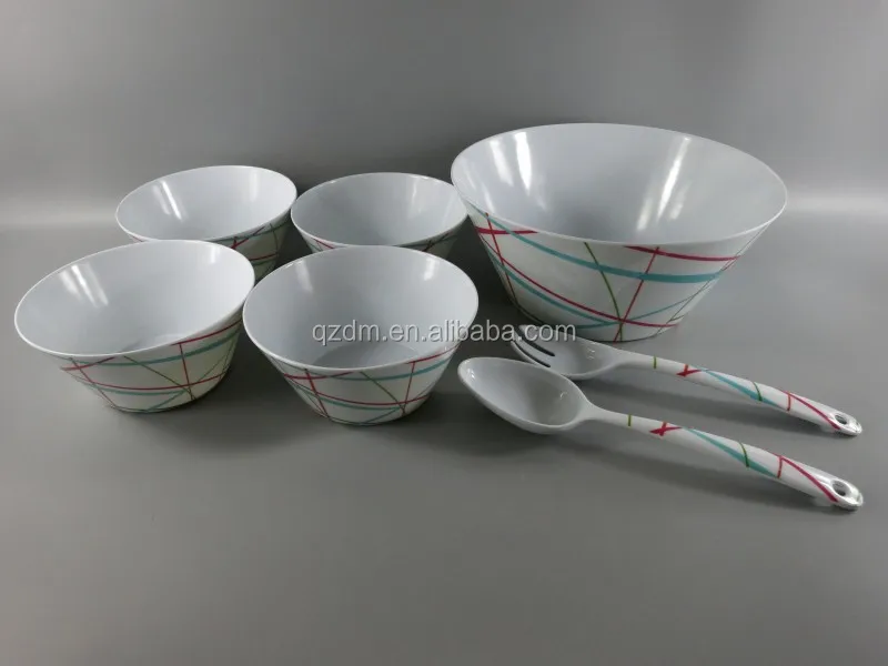 Western style 7 Pcs Melamine Salad Bowl set