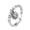 SCR272 925 Sterling Silver Day Ring Sunday Bright Life Sun Sunny Dangle Female Ring for Women Sterling Silver Jewelry
