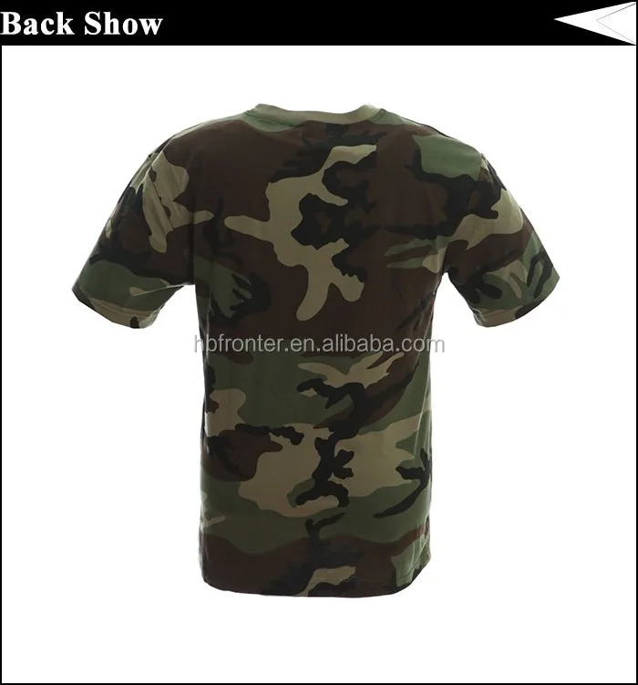 Army surplus woodland camouflage short sleeved shirt 
