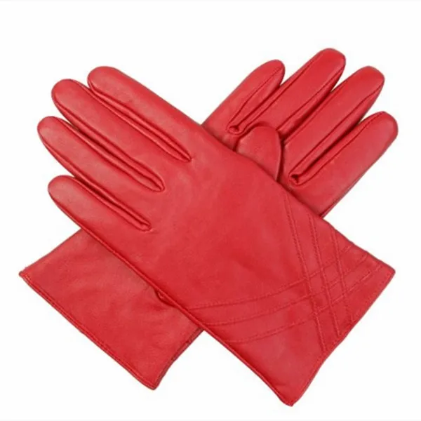 Hot selling basic style camel genuine leather gloves