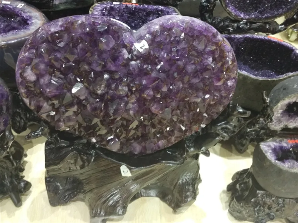 10kg Large Natural Amethyst Druzy Hearts,Amethyst Heart Shape Geodes