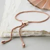 New Design Custom Rose Gold Slider Friendship Bracelet Engraved ID Cuff Bangle with Letter