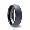 Top Polished Black Sand Blast Finish Plated Tungsten Carbide Ring Classic wedding band