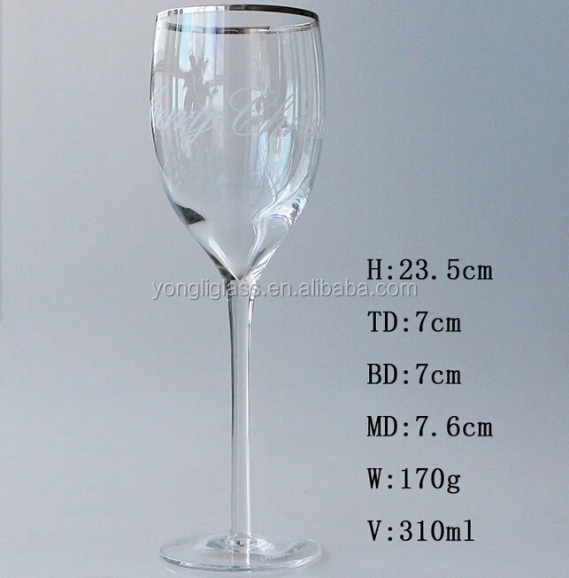 Factory price new product crystal red wine glass, wedding favors wine glass, gold rim superb glass cup