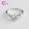 customized six claw prong setting 14K 18k white gold moissanite engagement rings 1 carat D color moissanite wedding rings