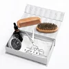 Men's beard kit 100%board bristle balm beard brush and comb set