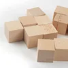 Unfinished Wooden Cubes DIY Crafts Natural Material Raw Blocks